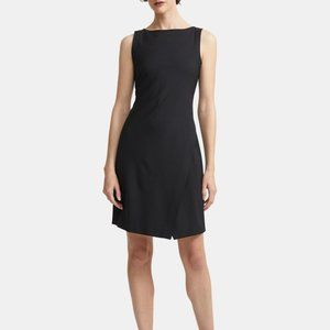 Theory Wrap Effect Shift Dress - Black, Sz 10